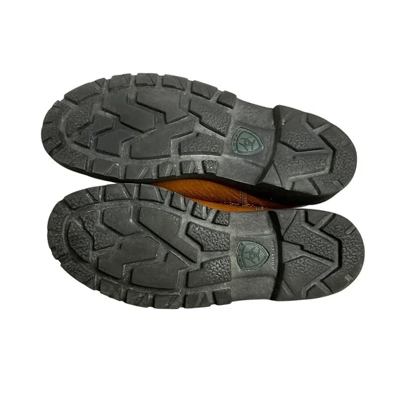 Ariat Men's Leather Work Chelsea Boots Brown Pull-On Slip-On US 11D Rugged Sole - Picture 10 of 12